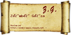 Zámbó Géza névjegykártya