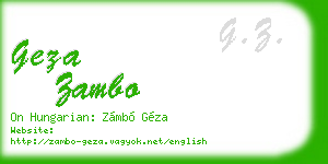 geza zambo business card